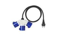 PAT Adapterkabel 150 Cm 3 X 2,5 Mm² Von Schuko Stecker Nach 3 X CEE -Camping Ausrüstung Geschäft 443978 3407627