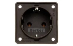 Schutzkontakt-Einbausteckdose Anthrazit