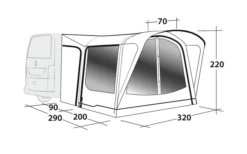 Outwell Parkville 200SA Flex Busvorzelt + ONS Leuchtelement-Set Bundle -Camping Ausrüstung Geschäft 736961 4959131